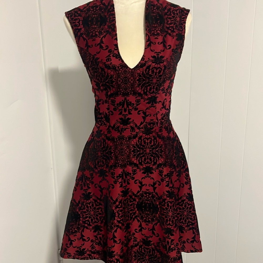 Red and black dress